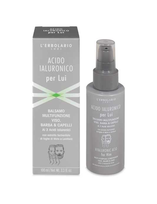 Acide Hyaluronique pour lui Baume visage, barbe et cheveux