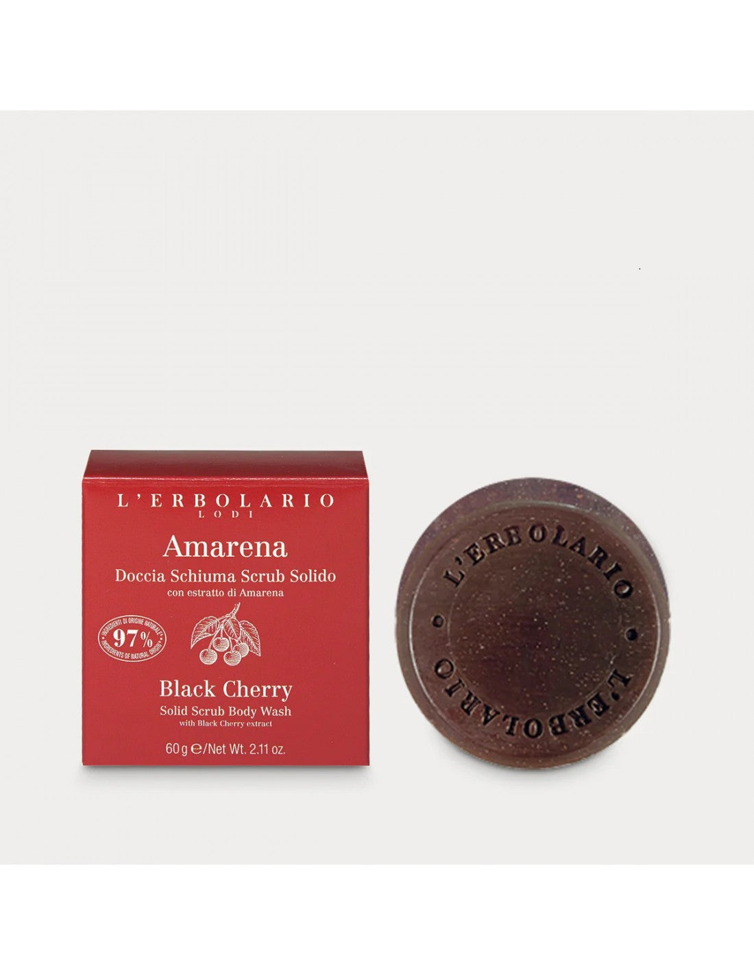 Savon douche solide exfoliant Cerise Noire
