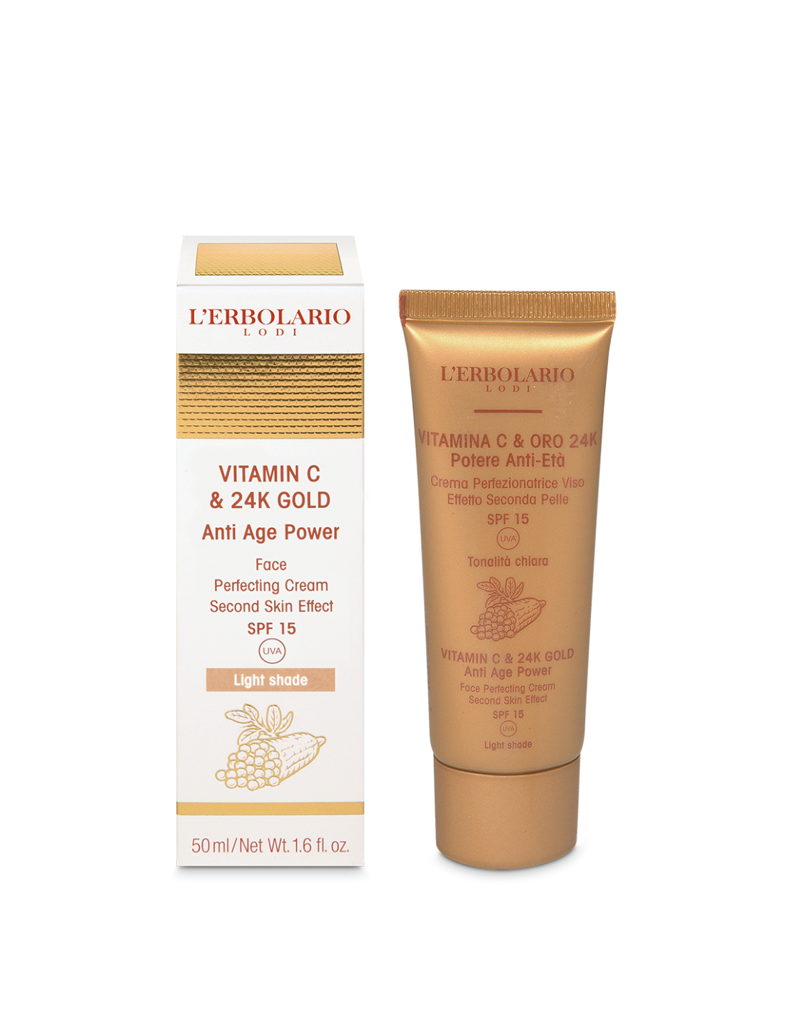 Crème perfectrice visage Vitamine C & Or 24K - teinte claire